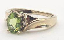 Load image into Gallery viewer, 2477 Vintage; 9ct Gold Peridot White Sapphire Accents Dress Ring
