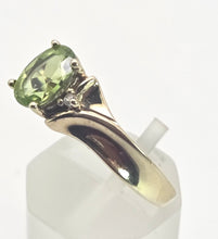 Load image into Gallery viewer, 2477 Vintage; 9ct Gold Peridot White Sapphire Accents Dress Ring
