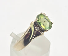 Load image into Gallery viewer, 2477 Vintage; 9ct Gold Peridot White Sapphire Accents Dress Ring
