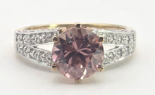Load image into Gallery viewer, 2484 Vintage: 9ct Gold Round Cut Pink Morganite 40 Natural Sparkling Diamomds
