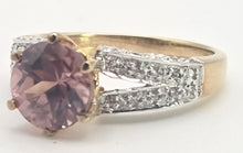 Load image into Gallery viewer, 2484 Vintage: 9ct Gold Round Cut Pink Morganite 40 Natural Sparkling Diamomds
