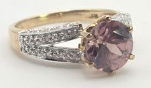 Load image into Gallery viewer, 2484 Vintage: 9ct Gold Round Cut Pink Morganite 40 Natural Sparkling Diamomds
