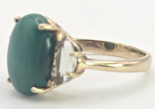 Load image into Gallery viewer, 2487 Vintage; 9ct Gold Large Malachite Aquamarines Cocktail Ring

