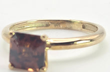 Load image into Gallery viewer, 2490 Vintage: Rare 9ct Gold Square Cut Orange Zircon Solitaire Ring
