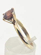 Load image into Gallery viewer, 2490 Vintage: Rare 9ct Gold Square Cut Orange Zircon Solitaire Ring
