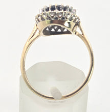 Load image into Gallery viewer, 2498 Vintage: 9ct Gold Australian Sapphira 20 Diamonds Diana Style Cluster Ring- From 1986
