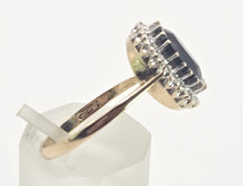 Load image into Gallery viewer, 2498 Vintage: 9ct Gold Australian Sapphira 20 Diamonds Diana Style Cluster Ring- From 1986
