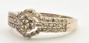 2499 Vintage: 9ct Gold 57 Yellow Diamonds Art Deco Style  Dress Ring