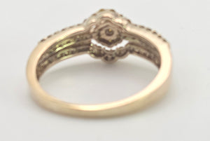 2499 Vintage: 9ct Gold 57 Yellow Diamonds Art Deco Style  Dress Ring