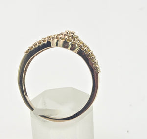 2499 Vintage: 9ct Gold 57 Yellow Diamonds Art Deco Style  Dress Ring