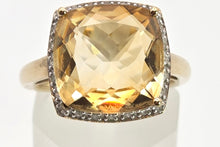 Load image into Gallery viewer, 2420 Vintage: 9ct Gold Faceted Fiery Orange Citrine 24 Natura Diamonds Dress Ring
