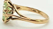 Load image into Gallery viewer, 2453 Vintage: 9ct Gold Faceted Cut Mint Green Amethyst Ring- From 1975
