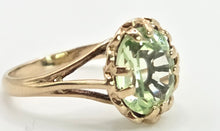 Load image into Gallery viewer, 2453 Vintage: 9ct Gold Faceted Cut Mint Green Amethyst Ring- From 1975
