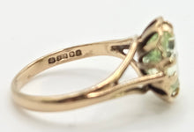 Load image into Gallery viewer, 2453 Vintage: 9ct Gold Faceted Cut Mint Green Amethyst Ring- From 1975
