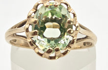 Load image into Gallery viewer, 2453 Vintage: 9ct Gold Faceted Cut Mint Green Amethyst Ring- From 1975
