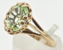 Load image into Gallery viewer, 2453 Vintage: 9ct Gold Faceted Cut Mint Green Amethyst Ring- From 1975
