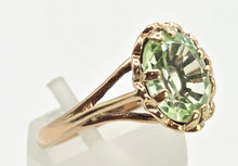 Load image into Gallery viewer, 2453 Vintage: 9ct Gold Faceted Cut Mint Green Amethyst Ring- From 1975
