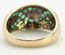 Load image into Gallery viewer, 2455 Vintage: 9ct Gold Art Deco Style Emeralds Diamonds Dress Ring
