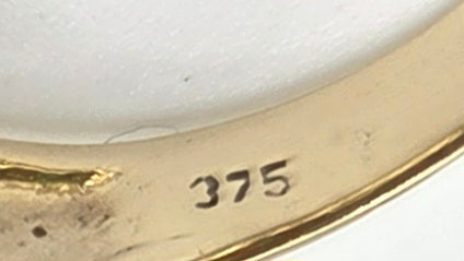 2455 Vintage: 9ct Gold Art Deco Style Emeralds Diamonds Dress Ring
