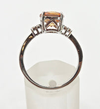 Cargar imagen en el visor de la galería, 2494 Vintage: 14ct White Gold Round Cut Orange Zircon Natural Diamonds Ring
