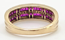Load image into Gallery viewer, 2458 Vintage: 9ct Gold Rubies White Sapphires Tiered Ring
