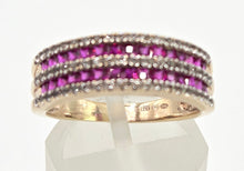 Load image into Gallery viewer, 2458 Vintage: 9ct Gold Rubies White Sapphires Tiered Ring
