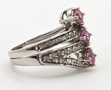 Load image into Gallery viewer, 2505 Vintage: 9ct White Gold Pink &amp; White Sapphires Statement Ring
