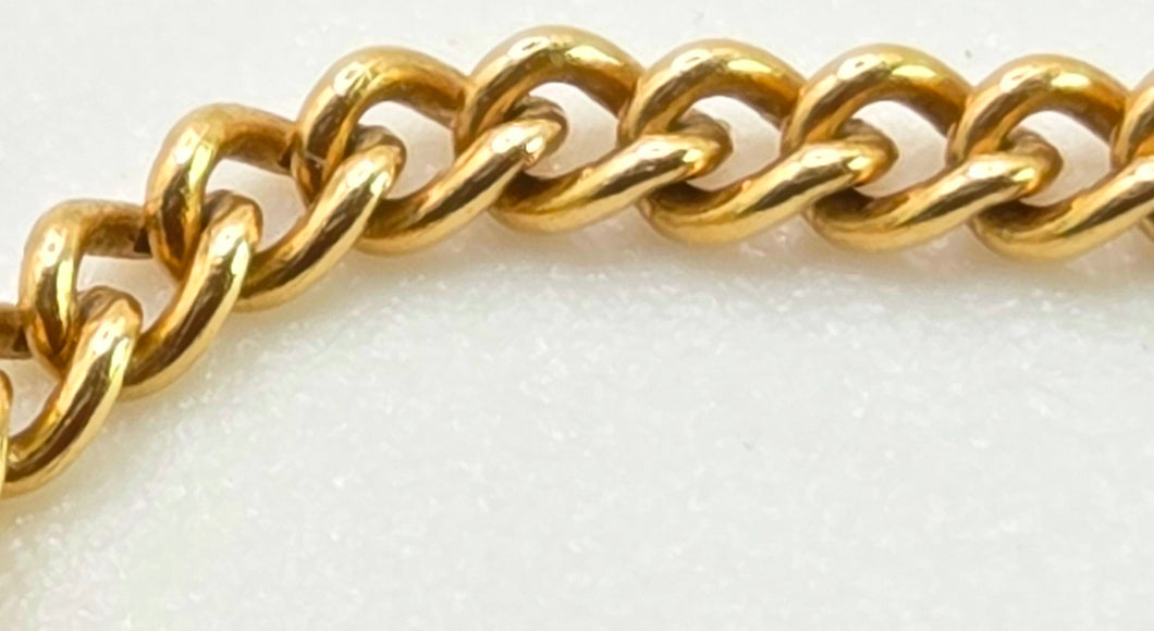 2509 Vintage: 9ct Gold Flattened Curb Necklace/Chain (56cm)