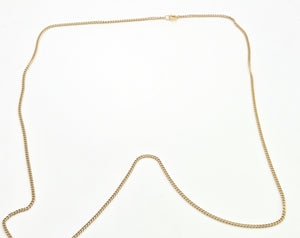 2509 Vintage: 9ct Gold Flattened Curb Necklace/Chain (56cm)