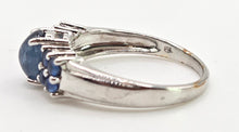 Load image into Gallery viewer, 2513 Vintage: 9ct White Gold 9 Blue Sapphires Cluster Ring
