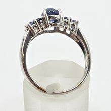 Load image into Gallery viewer, 2513 Vintage: 9ct White Gold 9 Blue Sapphires Cluster Ring
