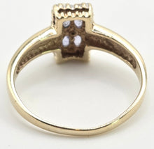 Load image into Gallery viewer, 1134 Vintage: 9ct Gold Blue Tanzanites Diamond Geometric Set Ring
