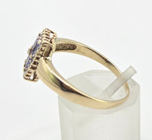 Load image into Gallery viewer, 1134 Vintage: 9ct Gold Blue Tanzanites Diamond Geometric Set Ring
