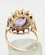 Load image into Gallery viewer, 1178 Vintage &amp; Old Large Faceted Lilac Amethyst 14 See Pearls Ring
