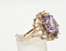 Load image into Gallery viewer, 1178 Vintage &amp; Old Large Faceted Lilac Amethyst 14 See Pearls Ring
