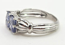 Load image into Gallery viewer, 2404 Vintage: 9ct White Gold Light Blue Sapphires Dress Ring
