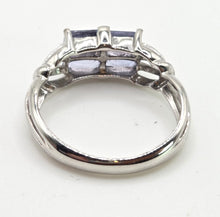 Load image into Gallery viewer, 2404 Vintage: 9ct White Gold Light Blue Sapphires Dress Ring
