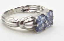Load image into Gallery viewer, 2404 Vintage: 9ct White Gold Light Blue Sapphires Dress Ring

