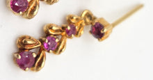 Load image into Gallery viewer, 2426 Vintage; 9ct Gold Rubies Drop/Dangle Stud Earrings
