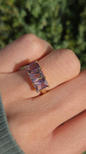 Cargar imagen en el visor de la galería, 2128 Vintage &amp; Rare: 9ct Gold rectangular Cut Ametrine Trilogy Ring
