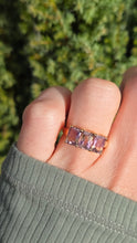 Cargar imagen en el visor de la galería, 2128 Vintage &amp; Rare: 9ct Gold rectangular Cut Ametrine Trilogy Ring
