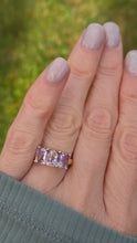 Cargar imagen en el visor de la galería, 2128 Vintage &amp; Rare: 9ct Gold rectangular Cut Ametrine Trilogy Ring
