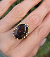 Load image into Gallery viewer, 6242 Vintage: 9ct Gold Smokey Quartz Solitaire Ring-From 1973
