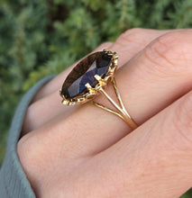 Load image into Gallery viewer, 6242 Vintage: 9ct Gold Smokey Quartz Solitaire Ring-From 1973
