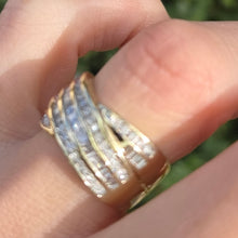 Cargar imagen en el visor de la galería, 2059 Vintage; 9ct  Gold Tiered Natural Diamonds Sparkling Statement Ring

