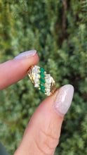Cargar imagen en el visor de la galería, Vintage: 14ct Gold Emeralds Diamonds Openwork Ring
