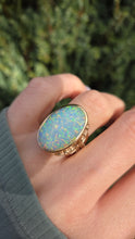 Load image into Gallery viewer, 2317 Vintage: 9ct Gold Large Cabochon White Opal (9.1ct) Single Stone Ring
