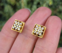 Load image into Gallery viewer, 2377 18ct Gold 18 Natural Diamonds (0.45ct) Geometric Set Earrings
