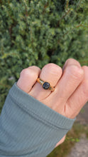 Load image into Gallery viewer, 6258 Vintage: 9ct Gold Black Diamond White Diamonds Signet Ring

