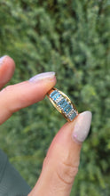 Load image into Gallery viewer, 6260 Vintage; 9ct Gold Blue Aquamarines Blue Spinels Ring
